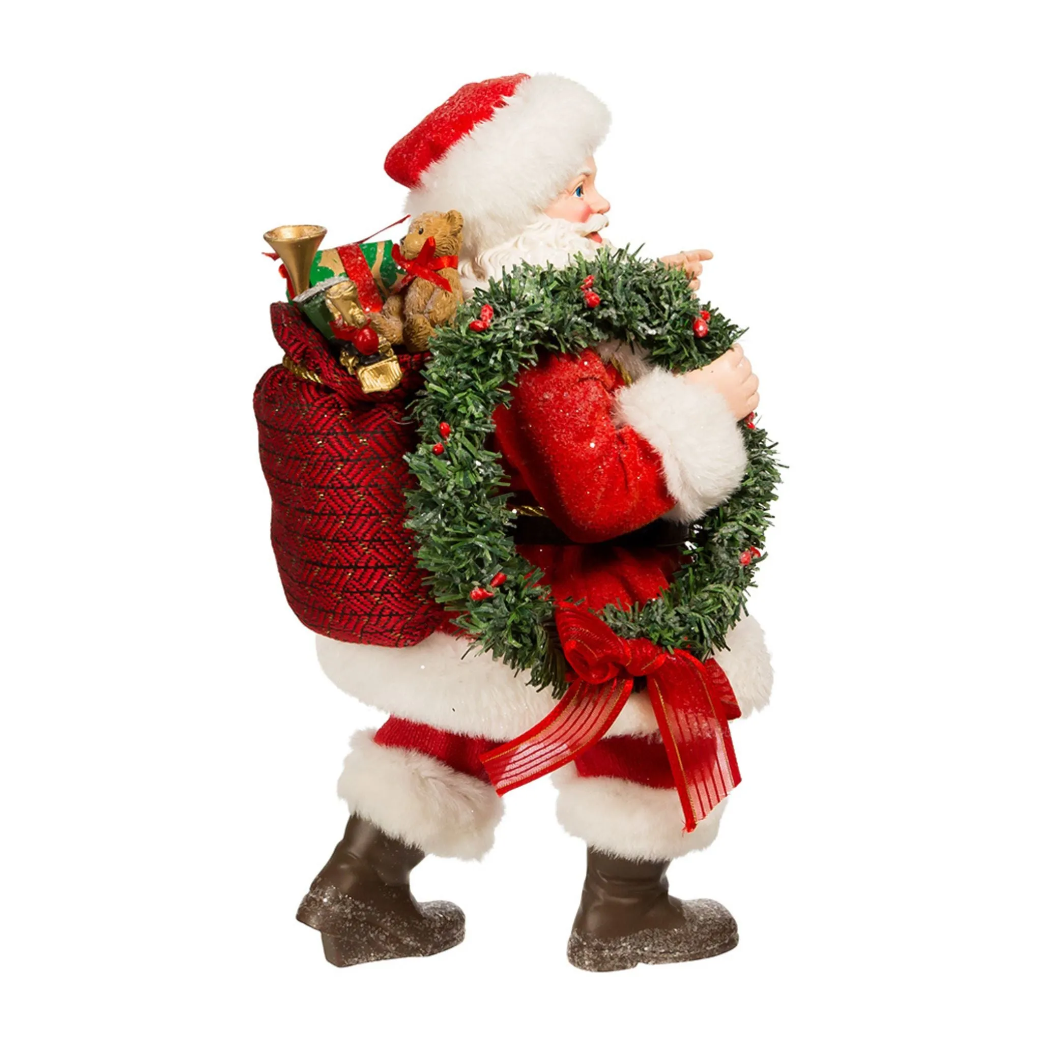 10.5 Fabriché™ Santa With Wreath and Lantern