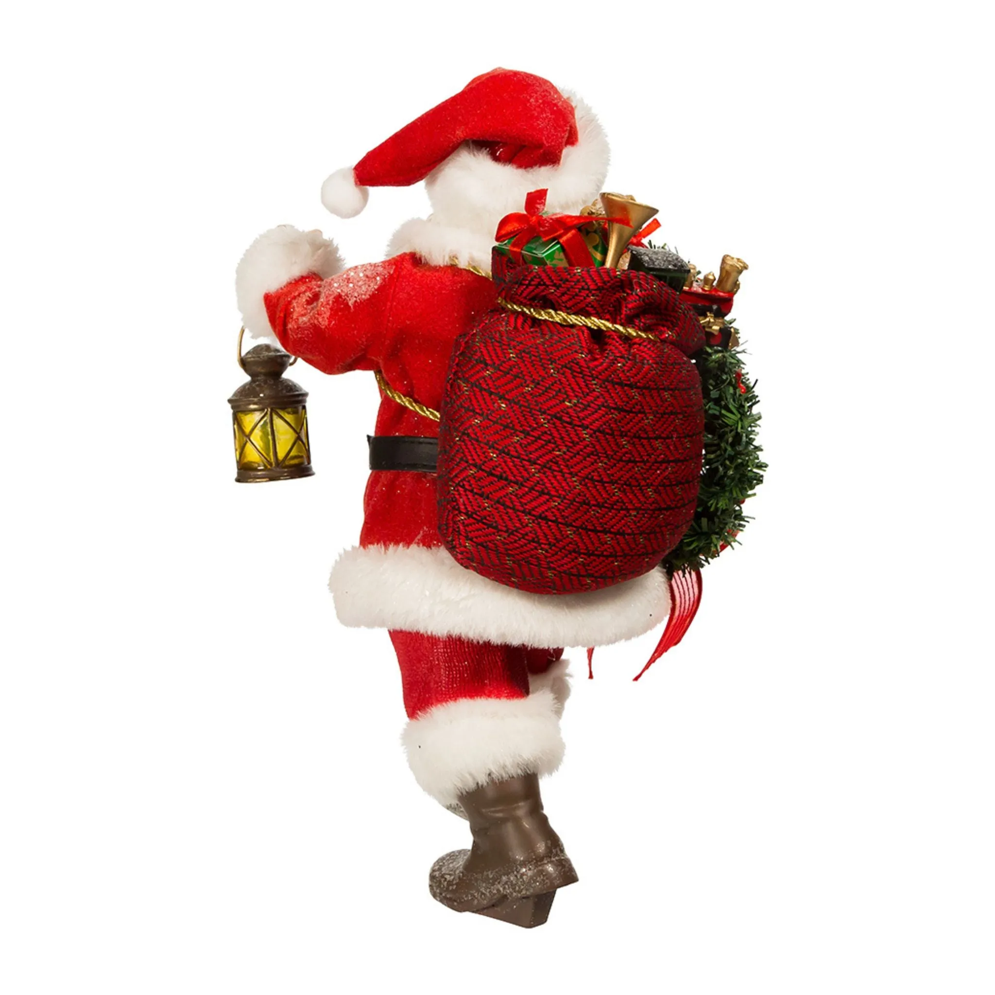 10.5 Fabriché™ Santa With Wreath and Lantern