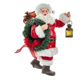 10.5 Fabriché™ Santa With Wreath and Lantern