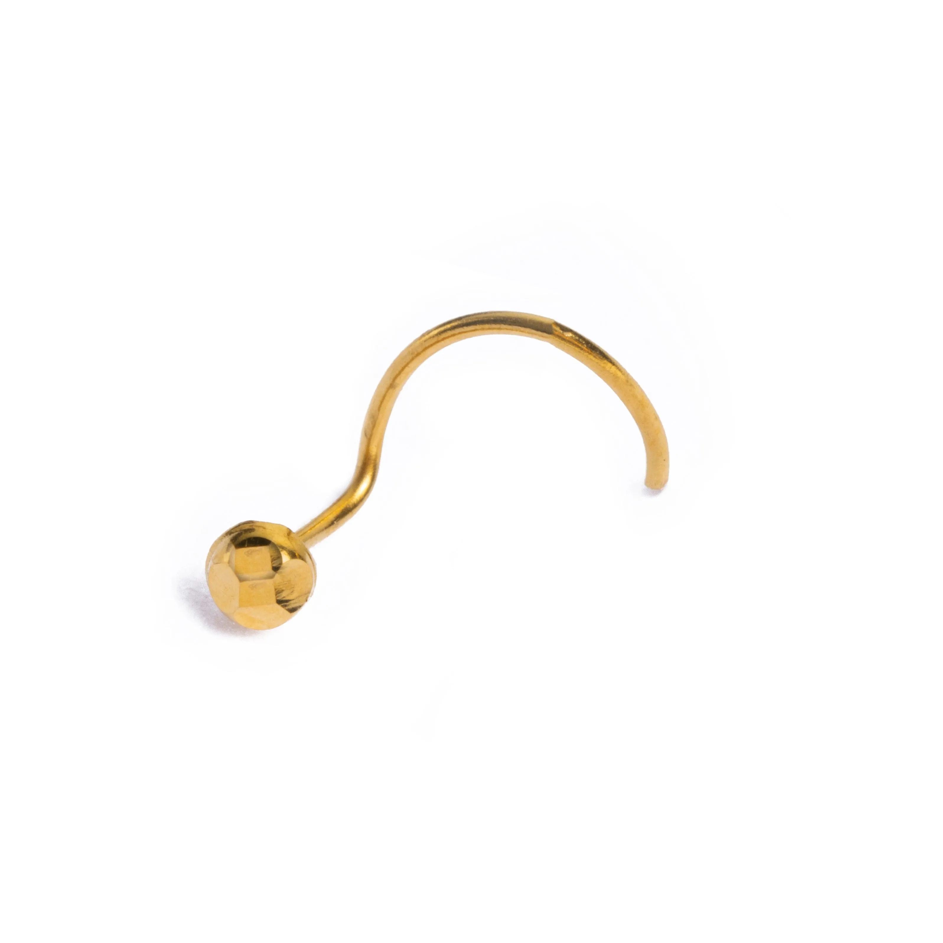 18ct Yellow Gold Nose Stud with Wire Coil Back.