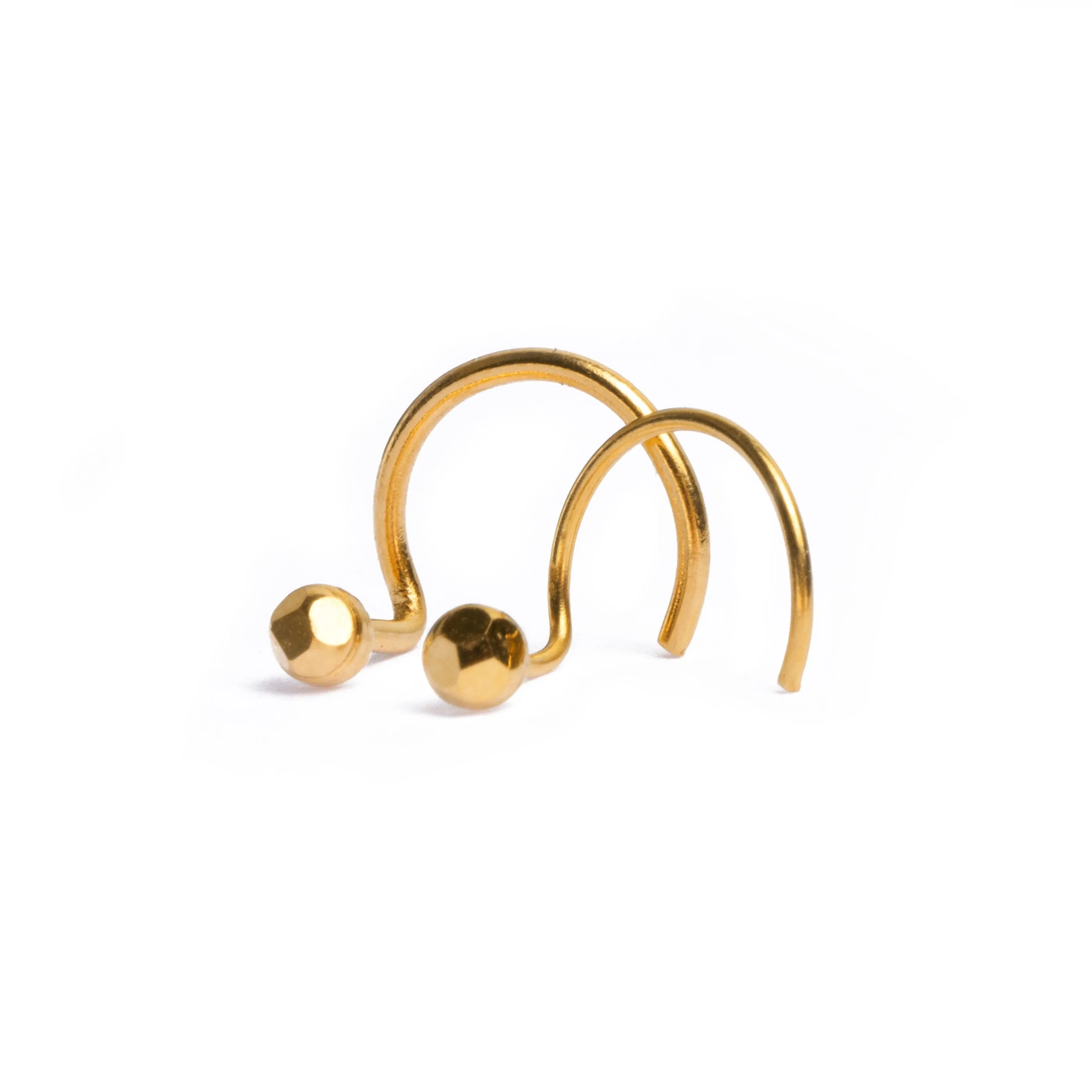 18ct Yellow Gold Nose Stud with Wire Coil Back.