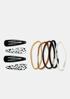 9 Piece Hair Tie and Clip Set