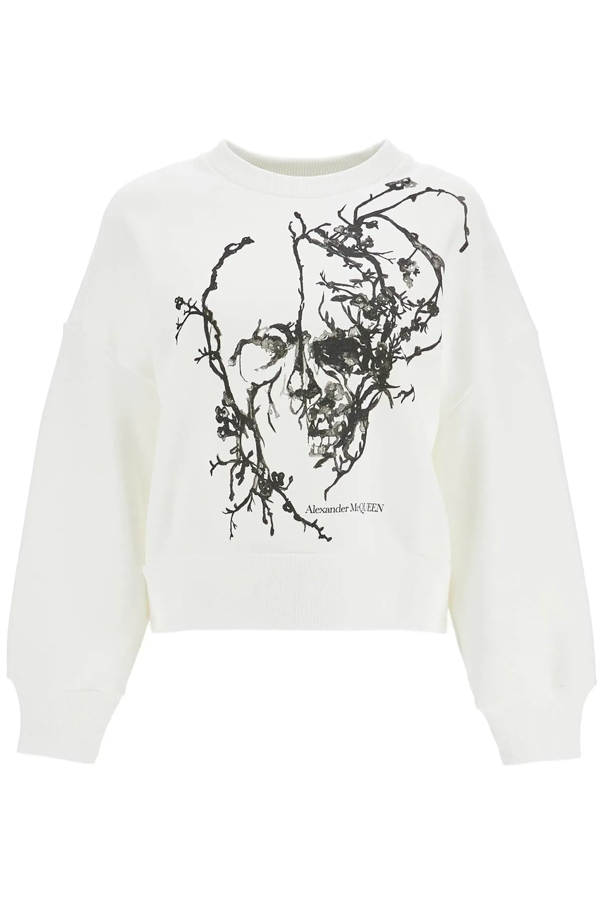 ALEXANDER MCQUEEN boxy cherry blossom skull sweat