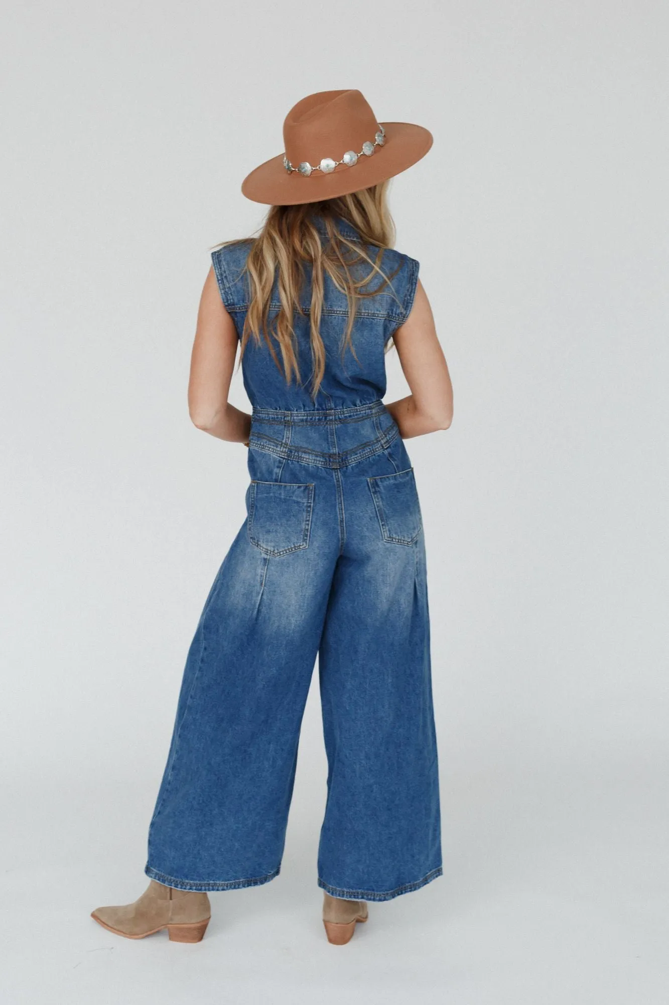 All Star Denim Jumpsuit - Medium Wash