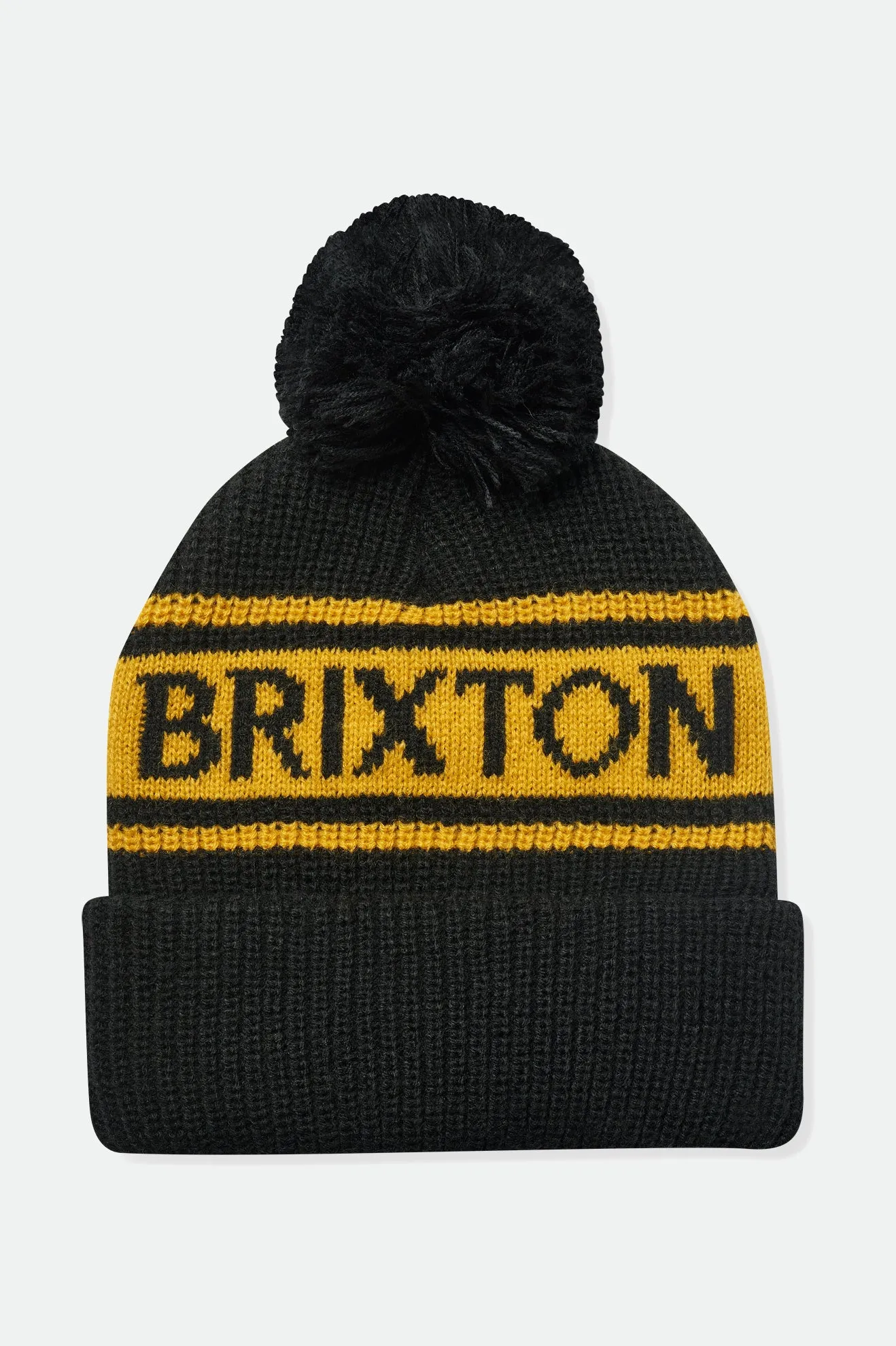 Alpha Pom Beanie - Black/Mustard