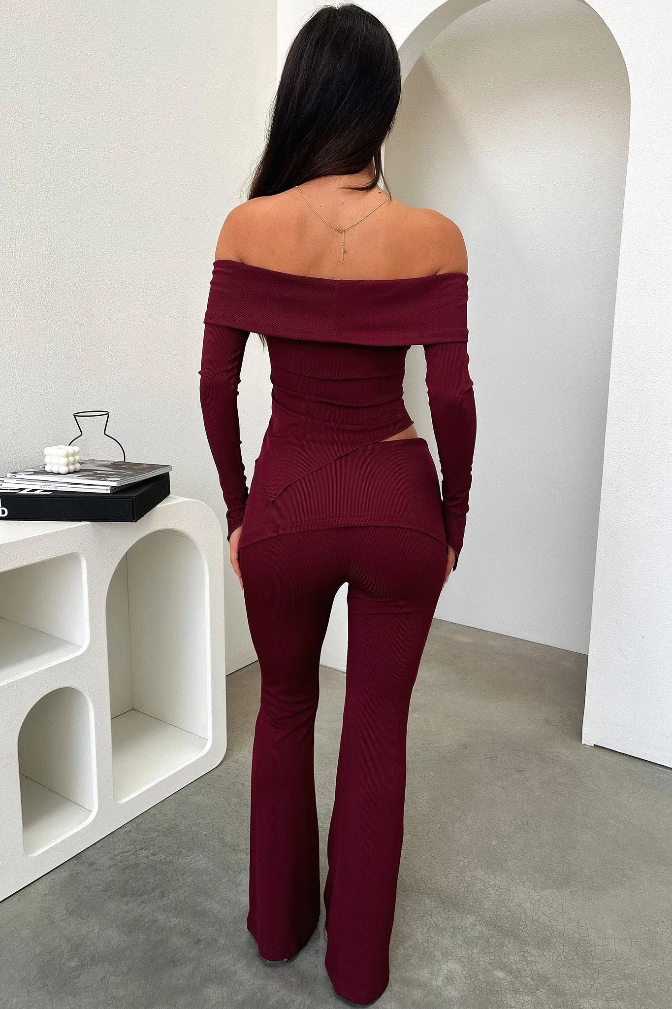 Aniston Top - Burgundy