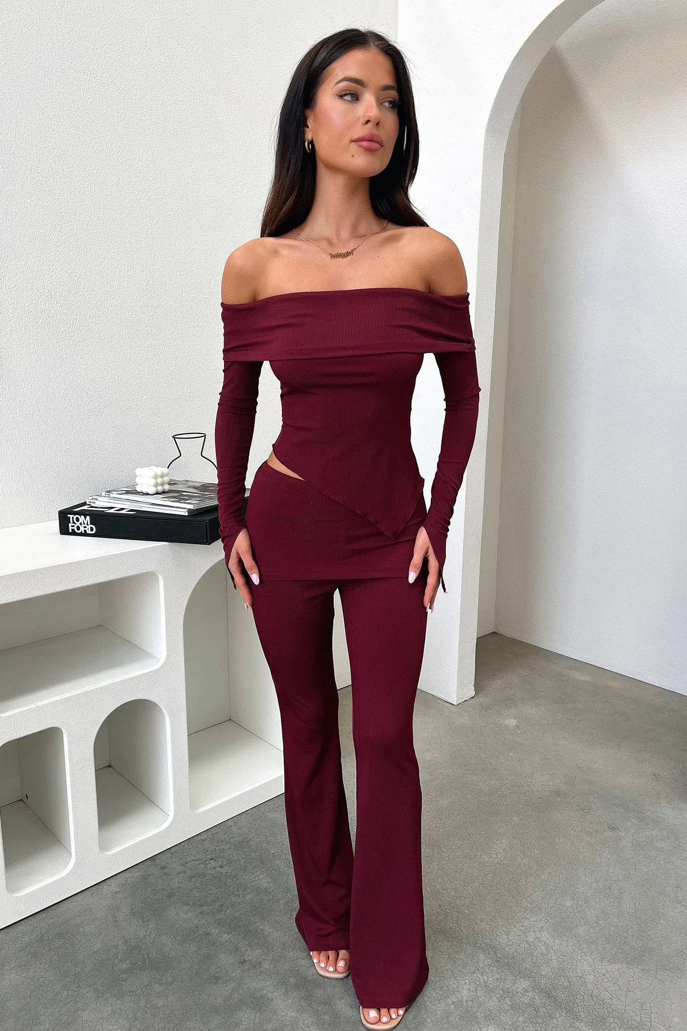 Aniston Top - Burgundy