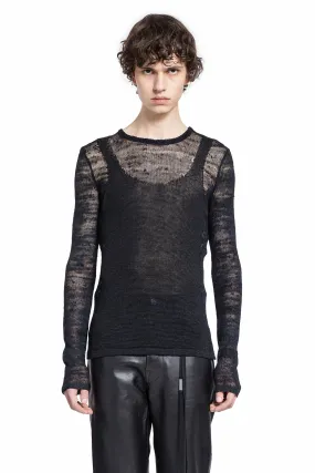 ANN DEMEULEMEESTER MAN BLACK KNITWEAR