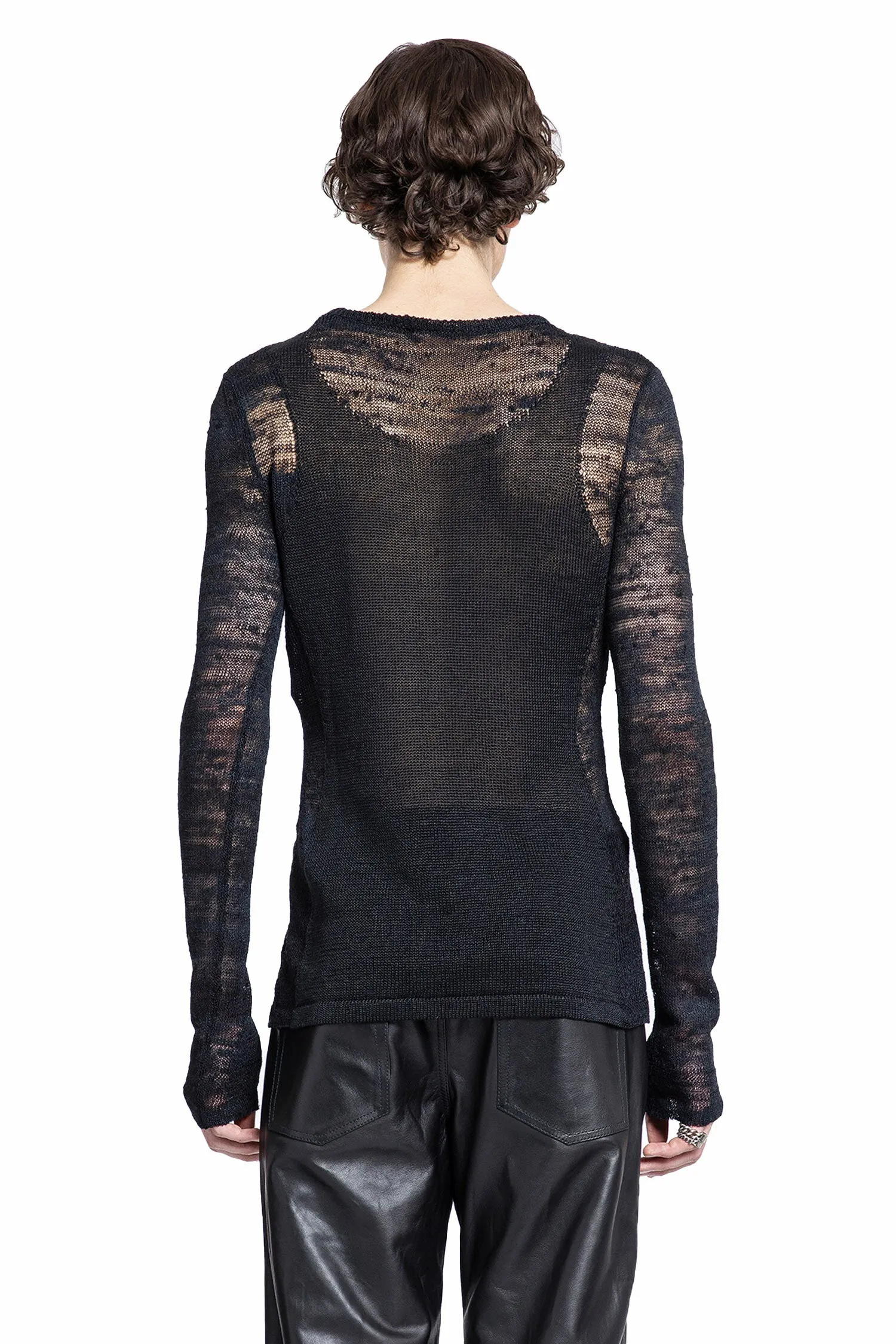 ANN DEMEULEMEESTER MAN BLACK KNITWEAR