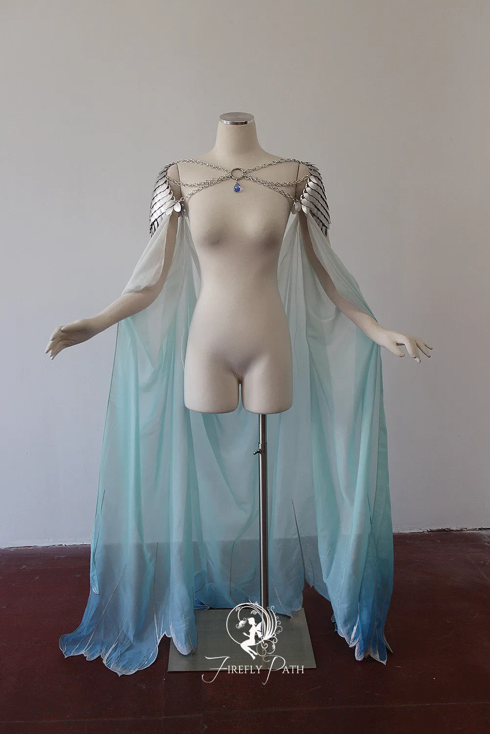 Aqua Blossomscale Cape | One-of-a-kind