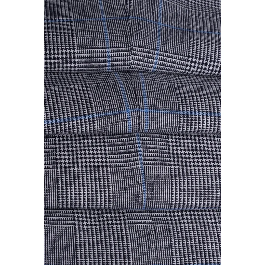 Arriga - Men's Grey Blue Check Trousers