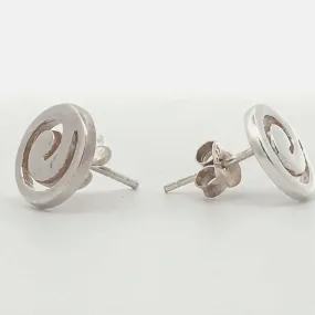 Asa Swirl 925 Sterling Silver Stud Earrings