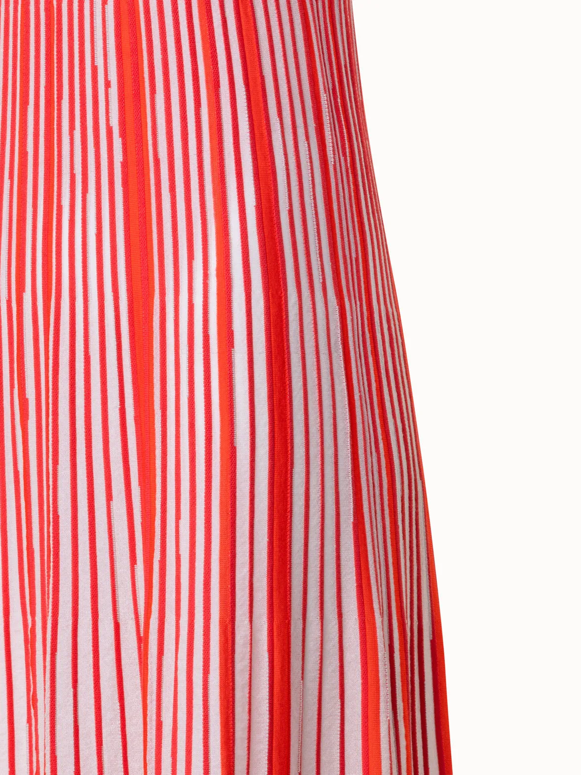 Asagao Striped Silk Wool Blend Knit Midi Dress