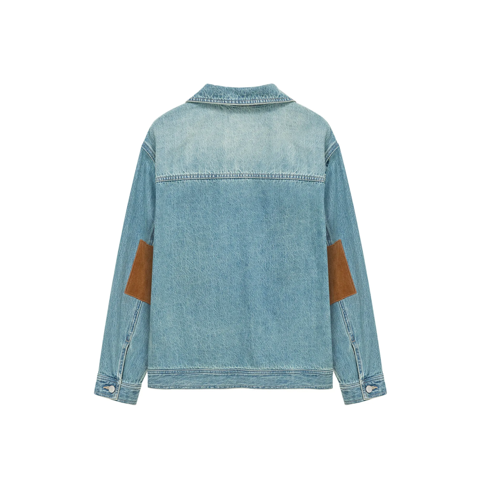 Asymmetrical High Neck Denim Jacket