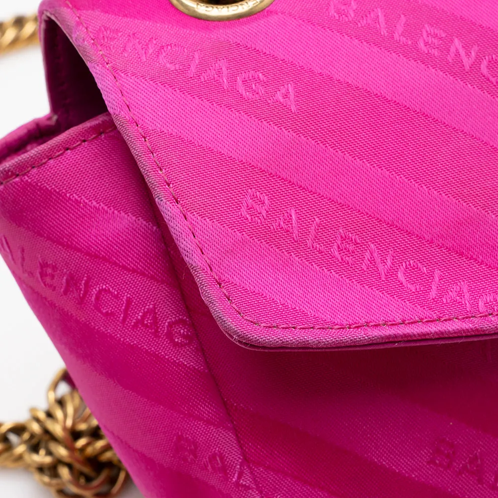 Balenciaga Satin Jacquard BB S Round Shoulder Bag - FINAL SALE