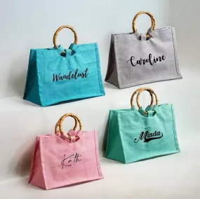 Bamboo Colorful Jute Bag