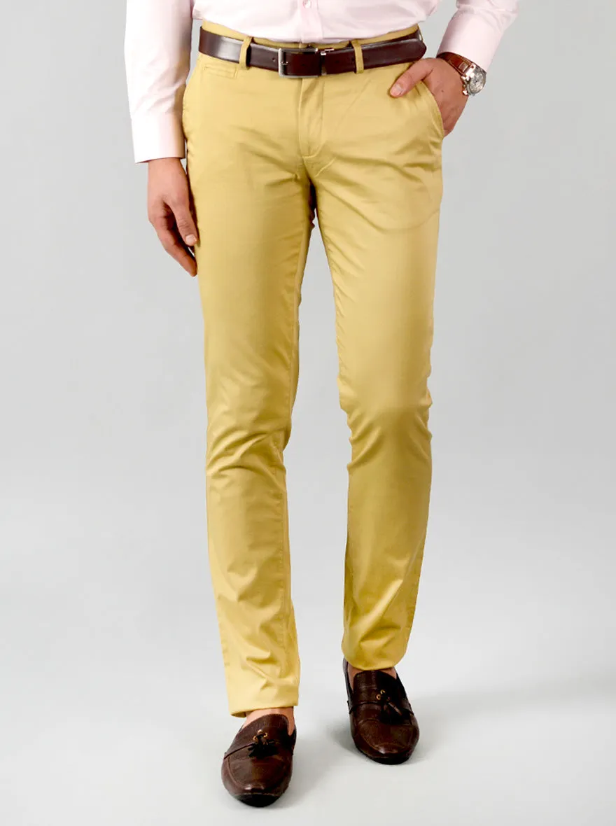 Beige Solid Slim Fit Chinos | JadeBlue