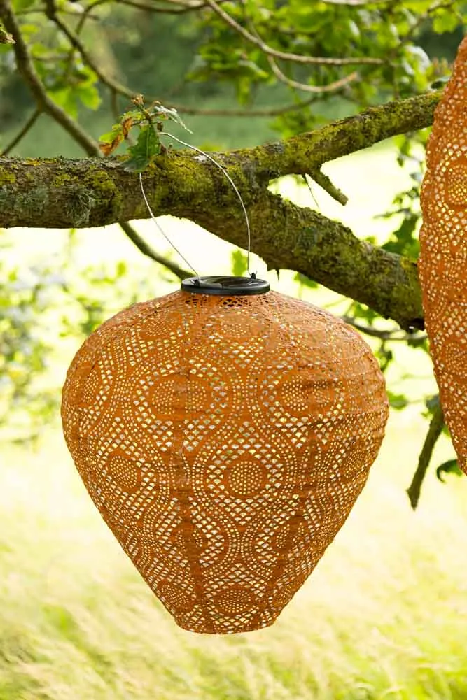 Bell Shaped Ochre Outdoor Garden Lantern