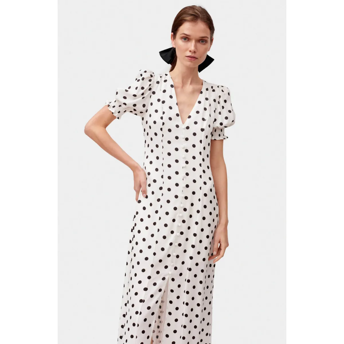 Bella Polka Dot Dress White