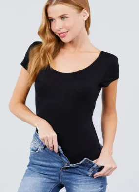 Black Short Sleeve Bodysuit