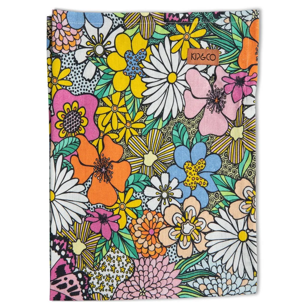 Bliss Floral Linen Tea Towel