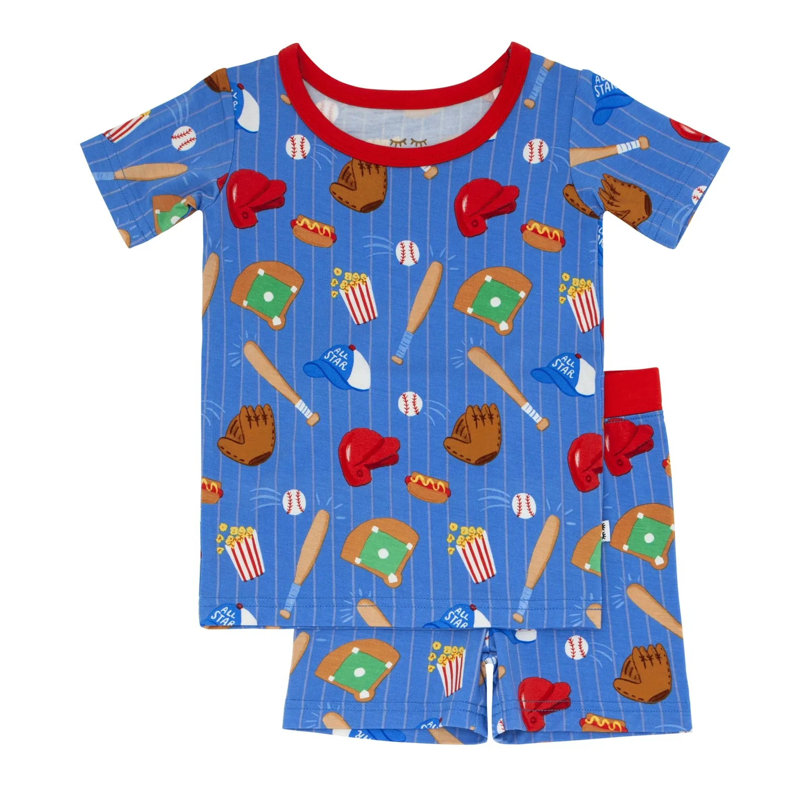 Blue All Stars Two-Piece Short Sleeve & Shorts Pajama Set