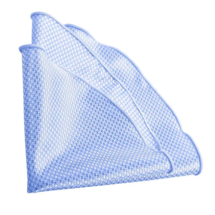 Blue Jacquard Houndstooth Pocket Round