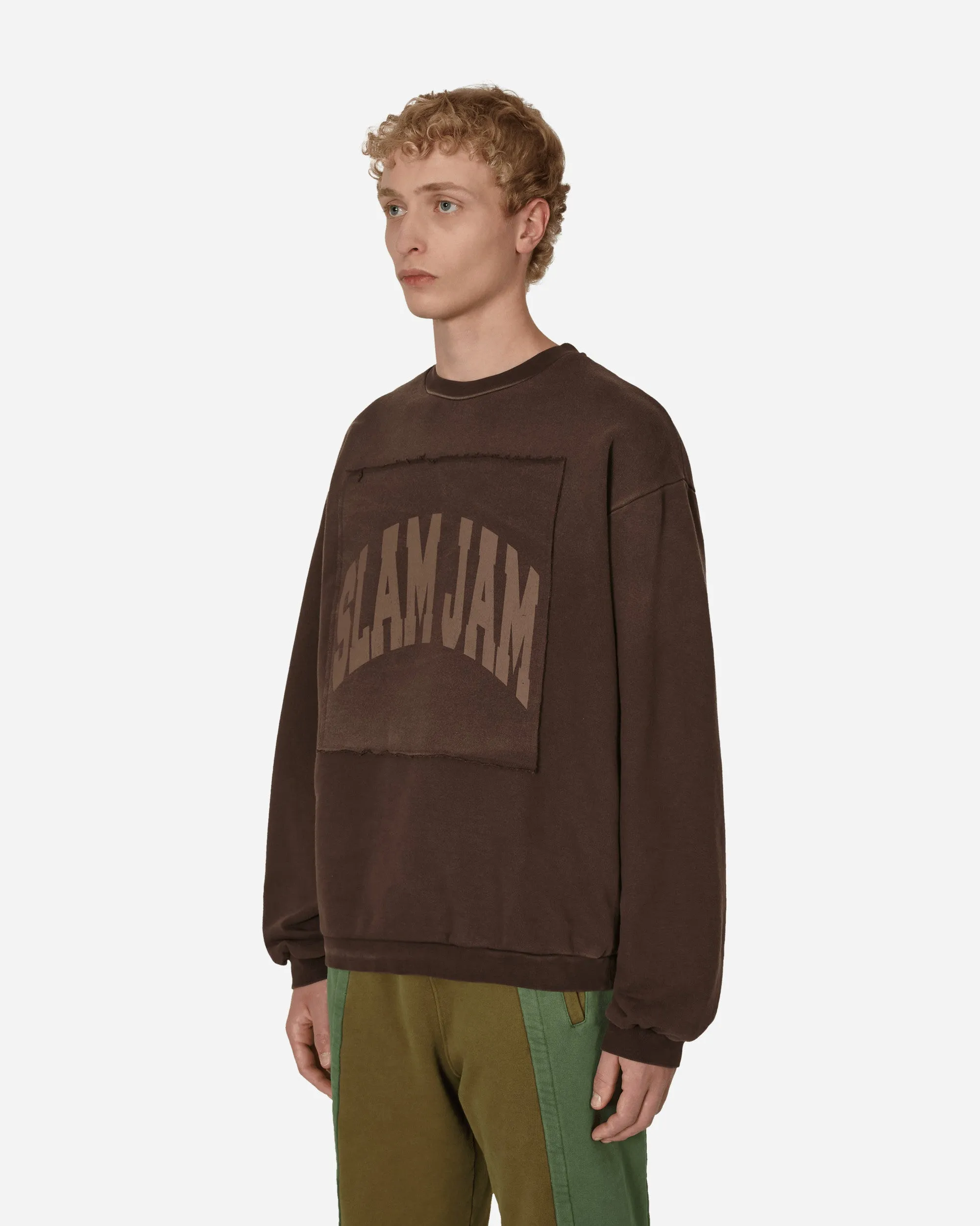 Boxy Crewneck Sweatshirt Brown