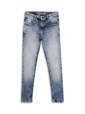 Boys Blue Solid Plain Clean Look Jeans