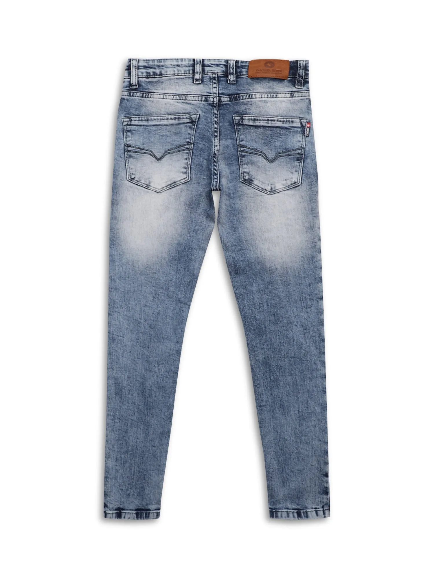 Boys Blue Solid Plain Clean Look Jeans