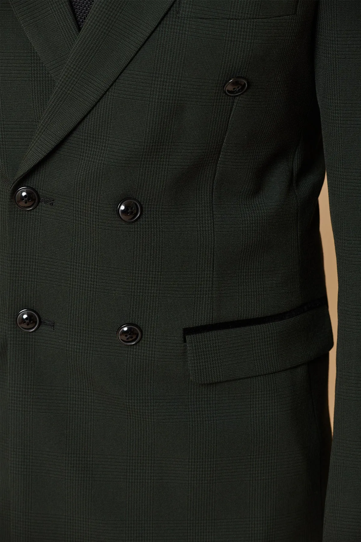 BROMLEY - Olive Green Double Breasted Two Piece Suit