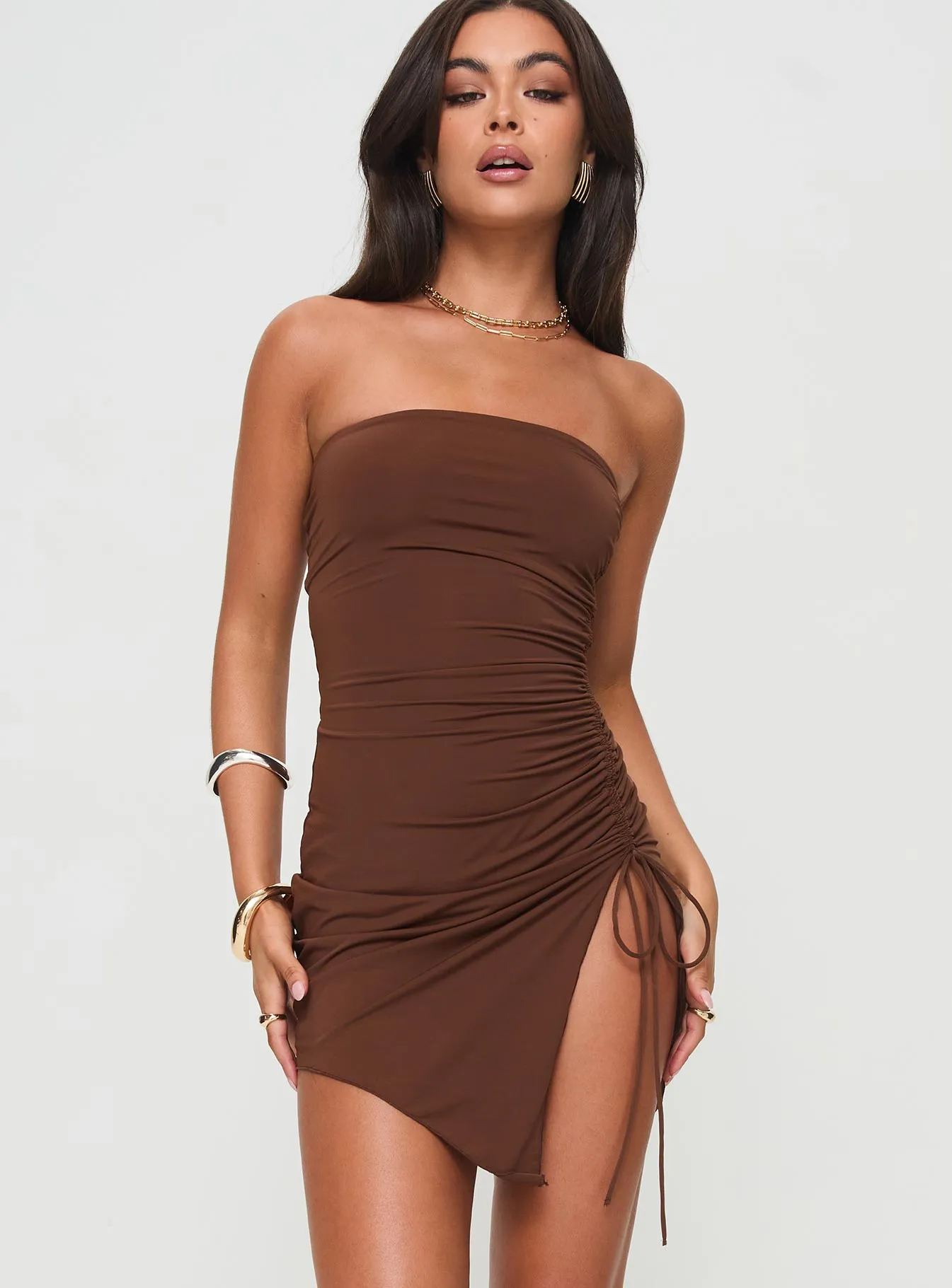 Caprani Mini Dress Chocolate