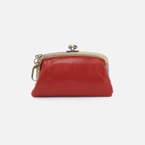 Cheer Frame Pouch In Polished Leather - Brick