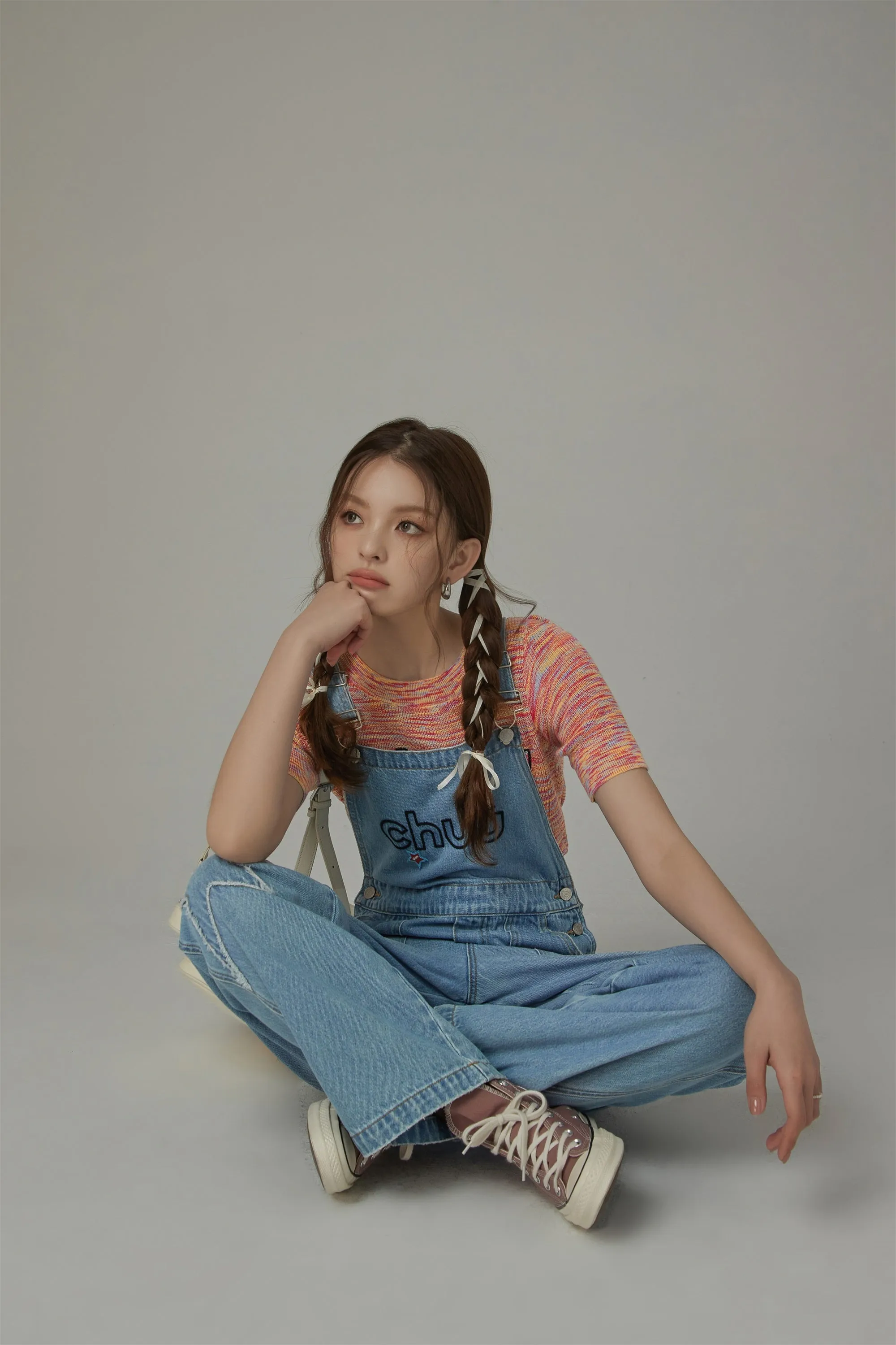 Chuu Logo Star Denim Overalls