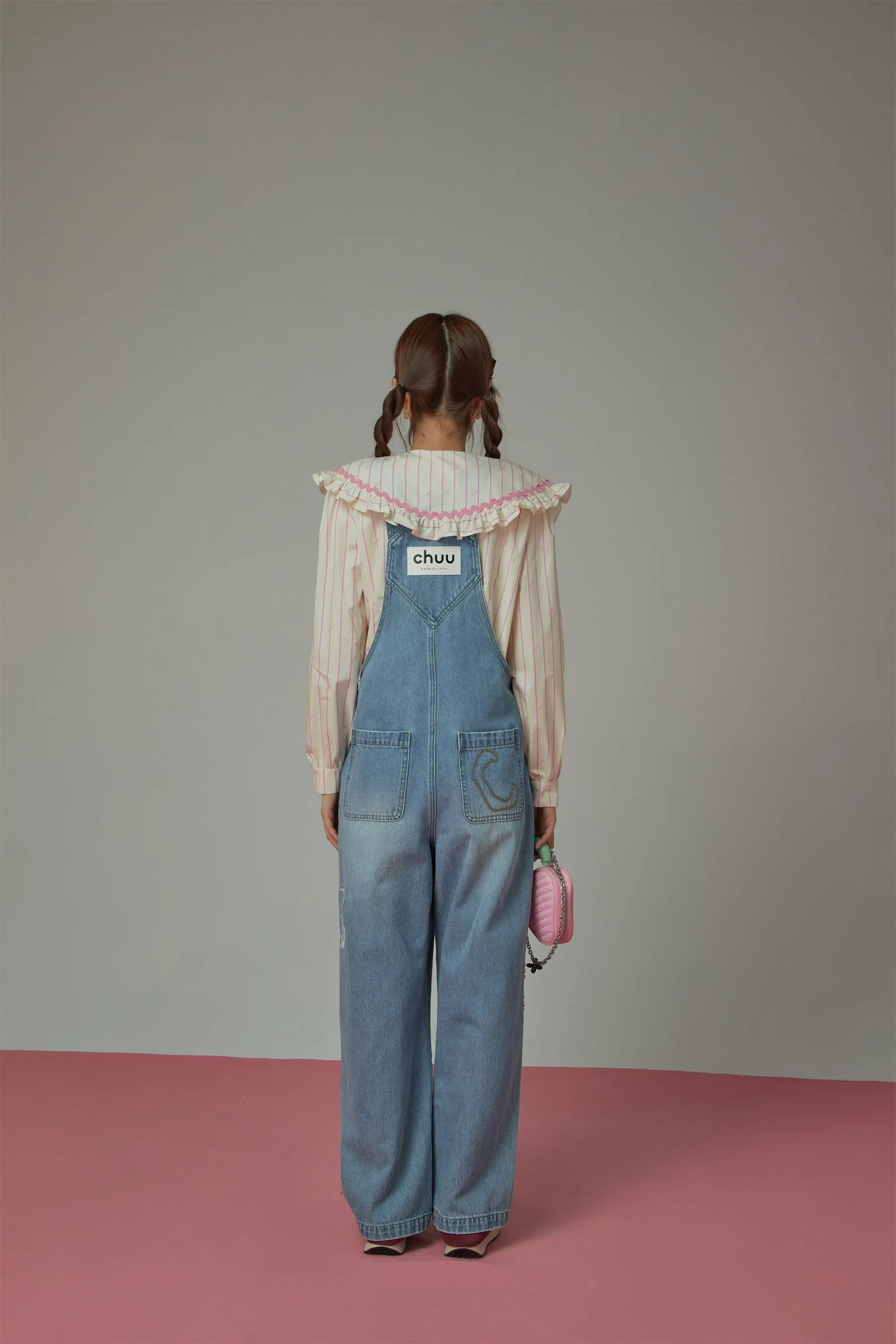 Chuu Logo Star Denim Overalls