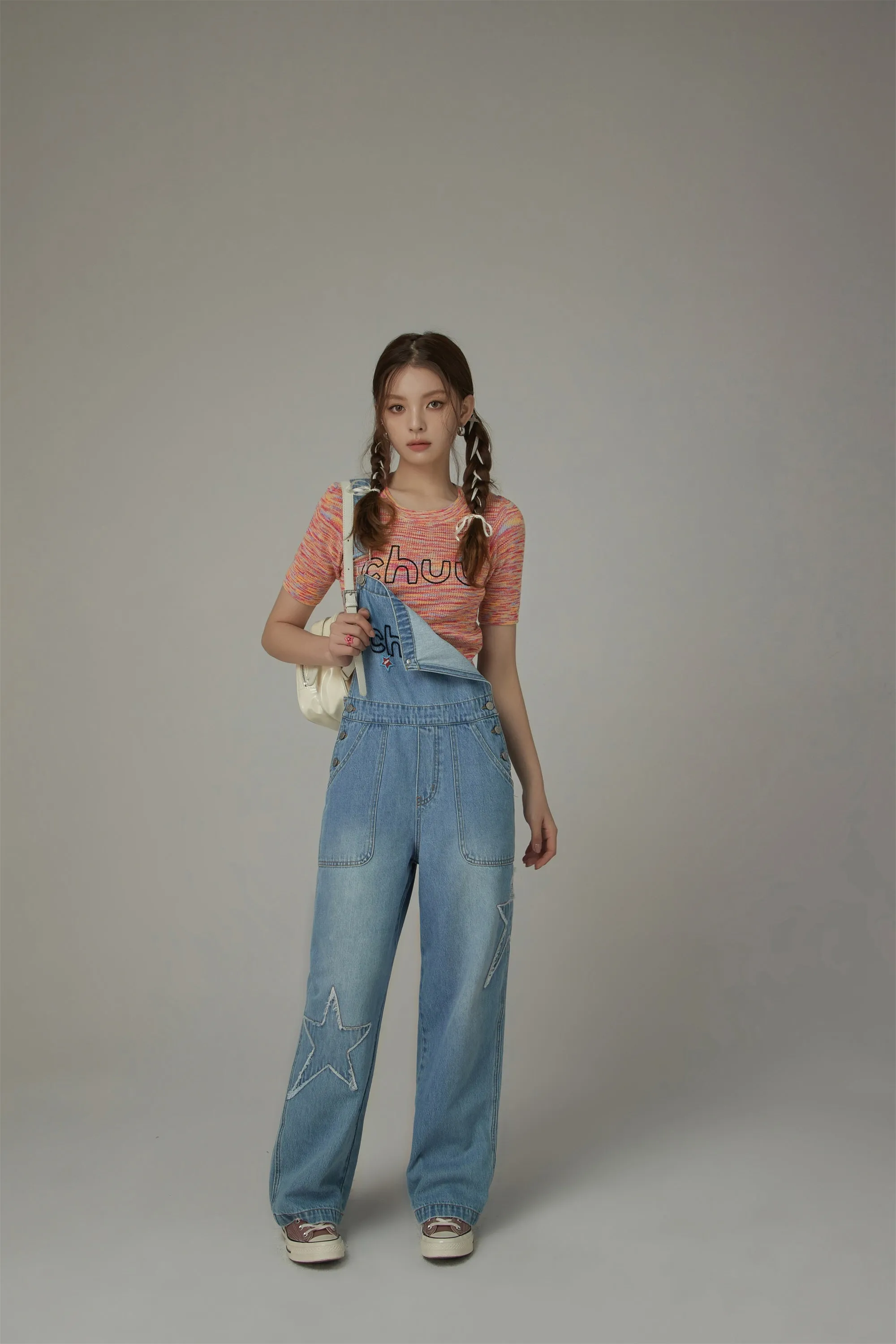 Chuu Logo Star Denim Overalls