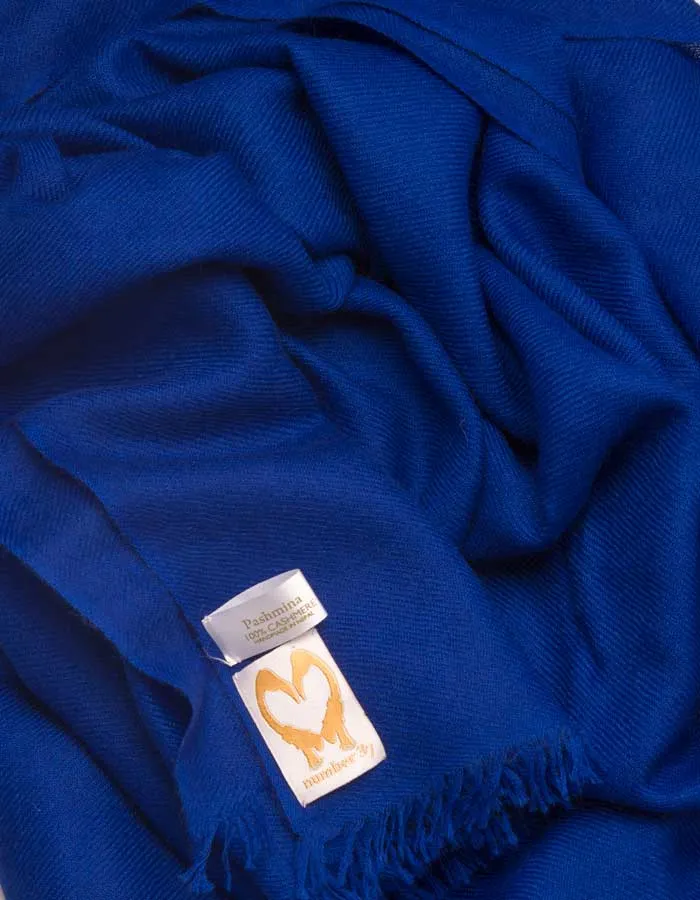 Cobalt Blue Cashmere Pashmina