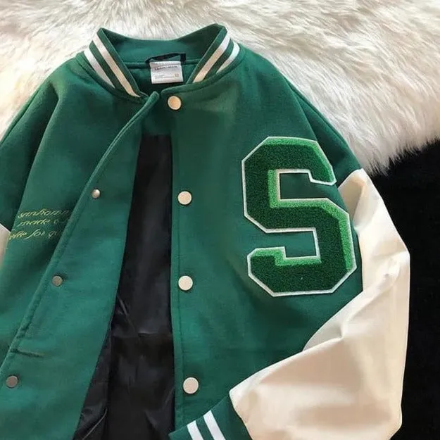 College Jacket With S Embroidery