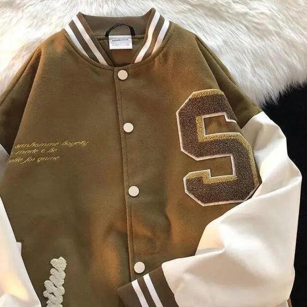 College Jacket With S Embroidery