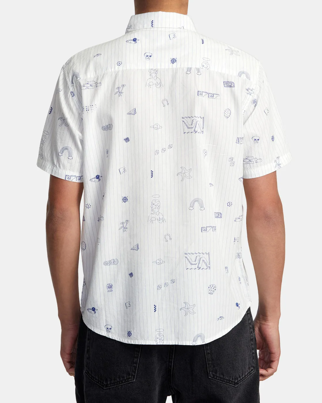 College Ruled Short Sleeve Shirt - Antique White