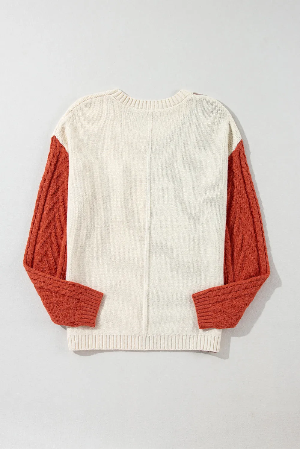 Colorblock Patchwork Drop Shoulder Sweater