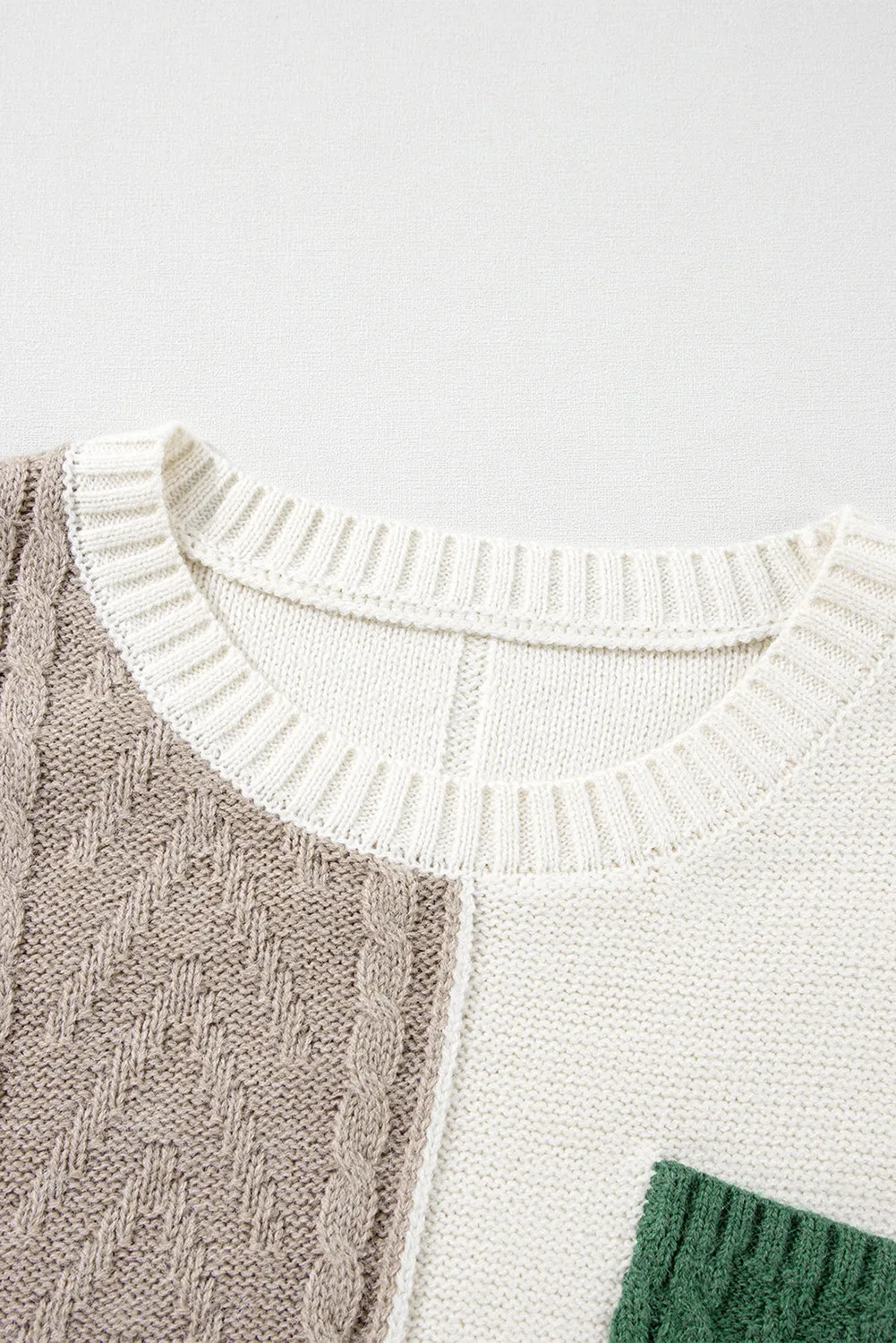 Colorblock Patchwork Drop Shoulder Sweater