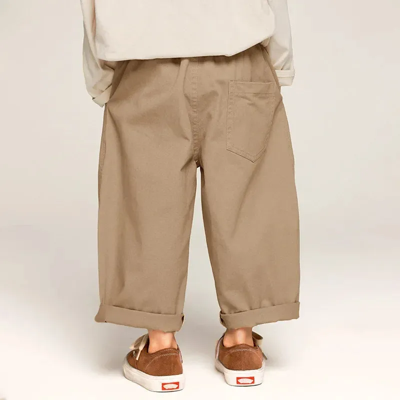 Cotton Loose Straight Leg Trousers