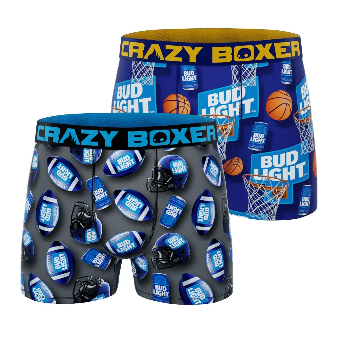 CRAZYBOXER Bud Light Sport Men's Boxer Briefs (2 Pack)