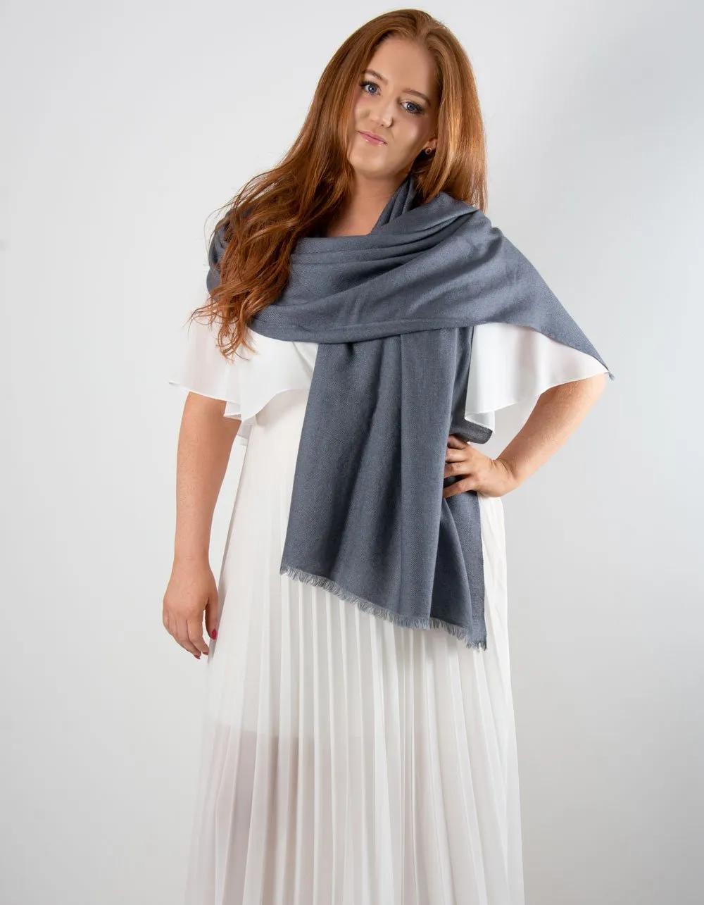 Dark Grey Cashmere Pashmina