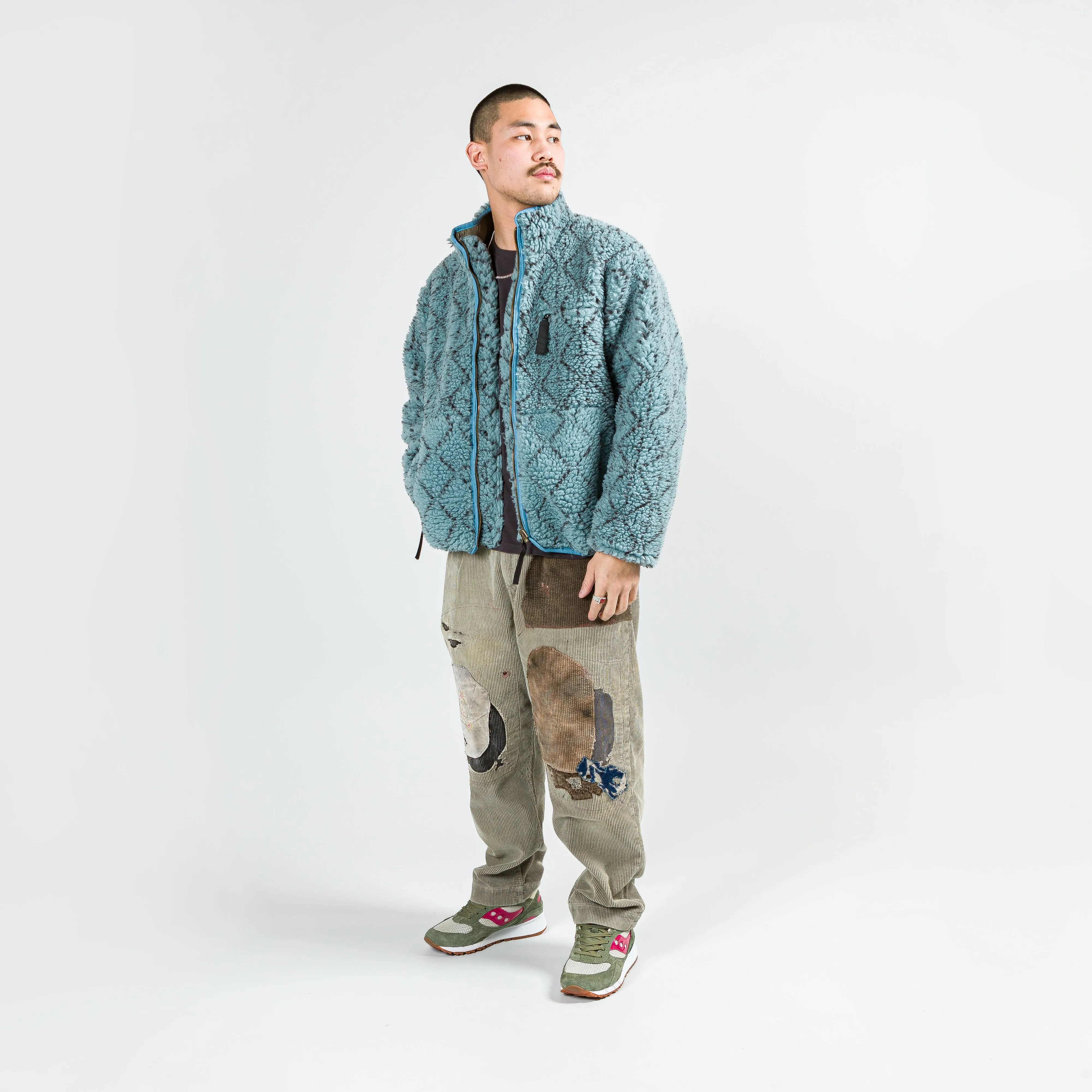 DO-GI SASHIKO BOA Fleece Reversible Blouson Blue