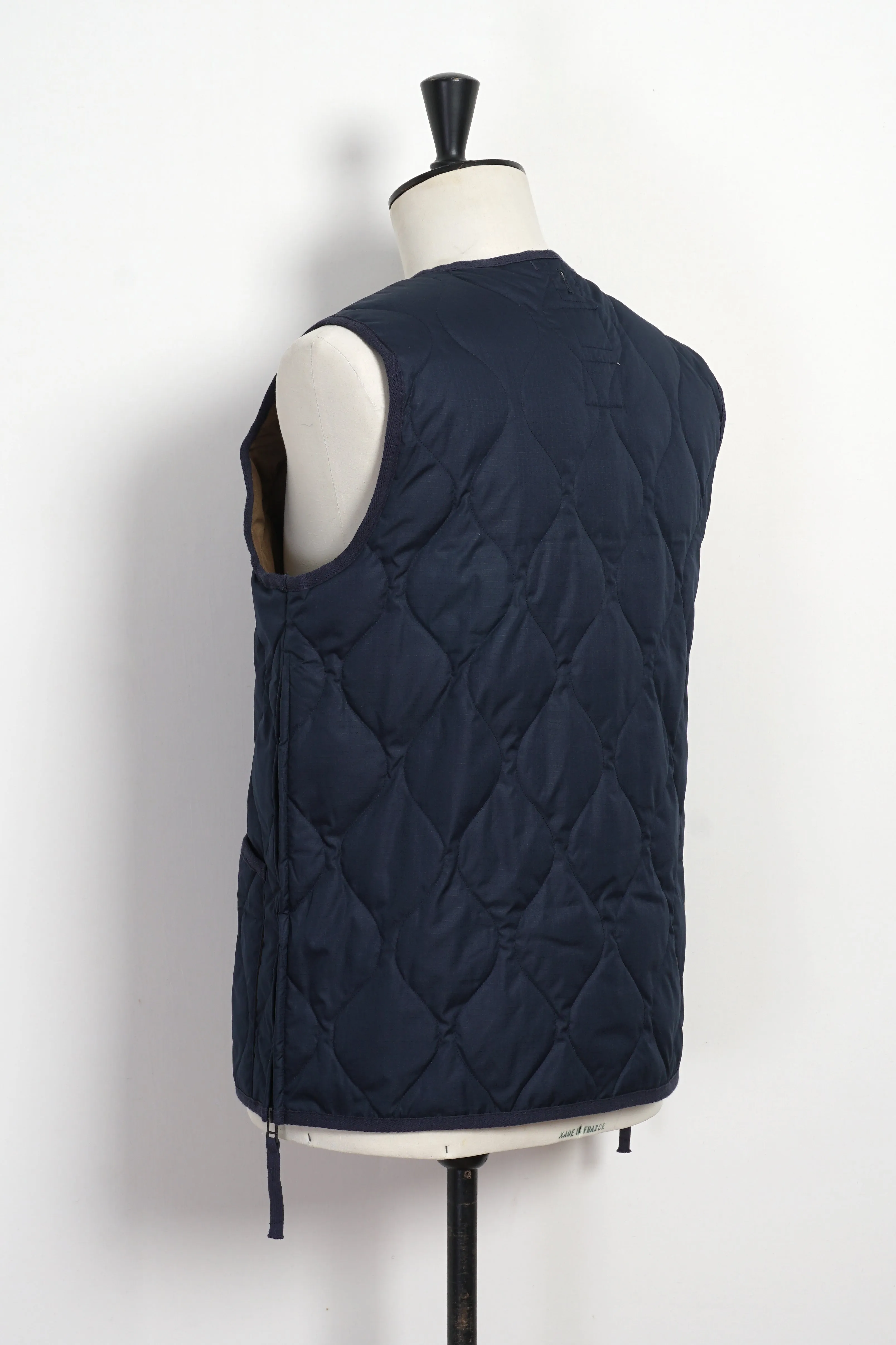 DOWN VEST | Military V-Neck Down Vest | Navy