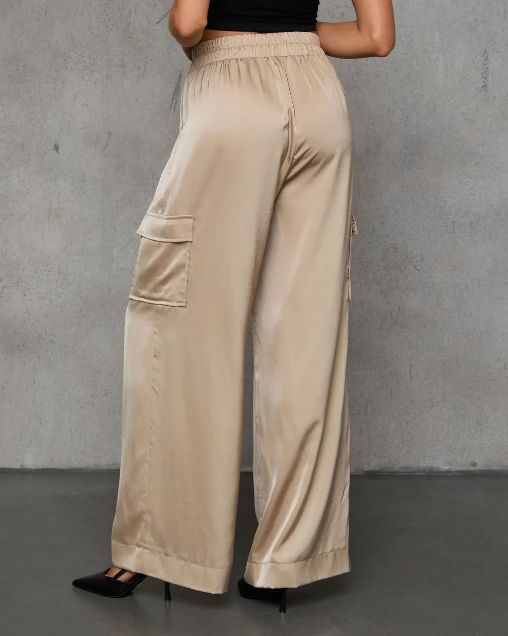 Easy Stride Satin Flare Leg Trouser