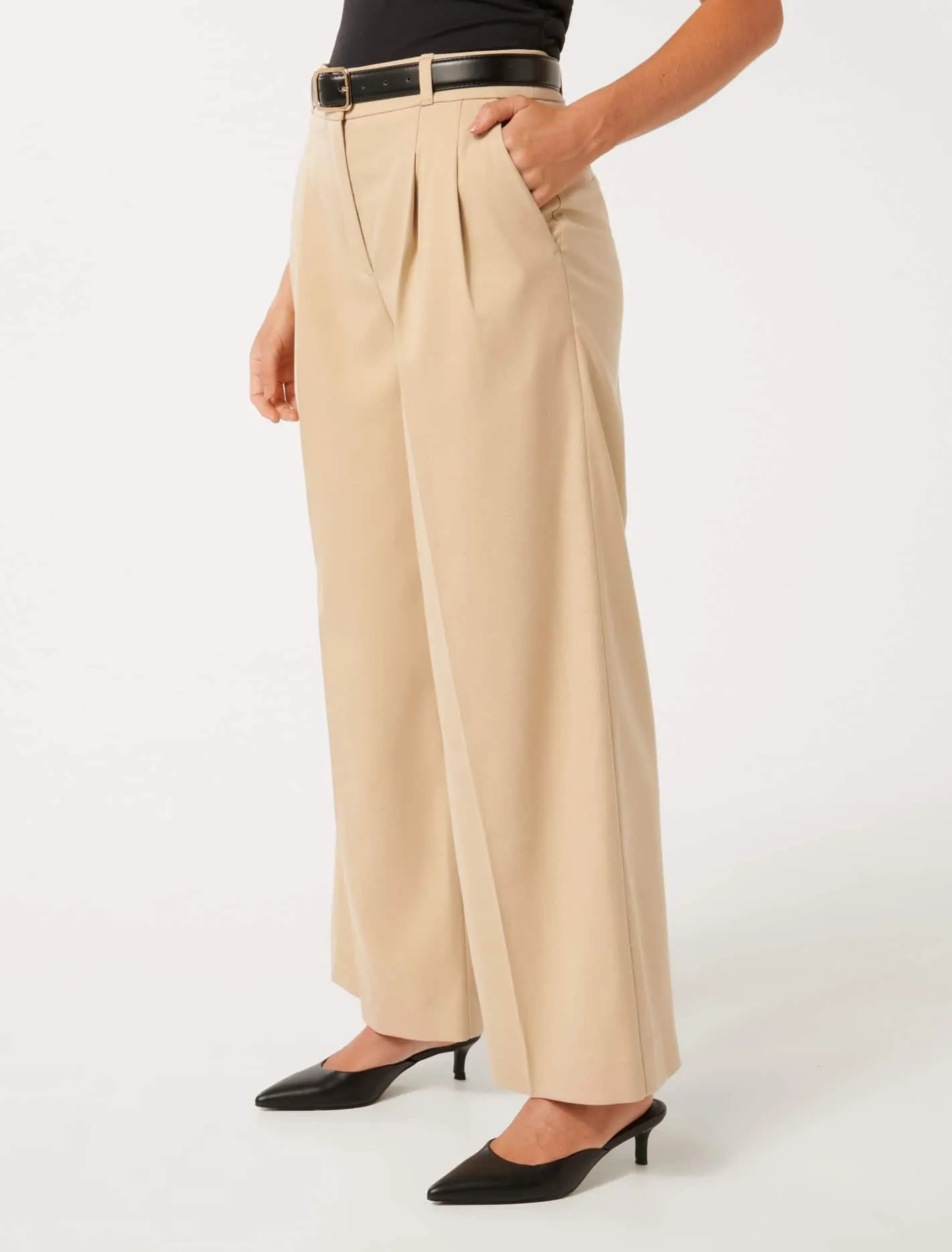 Edweena Petite Belted Wide Leg Pants