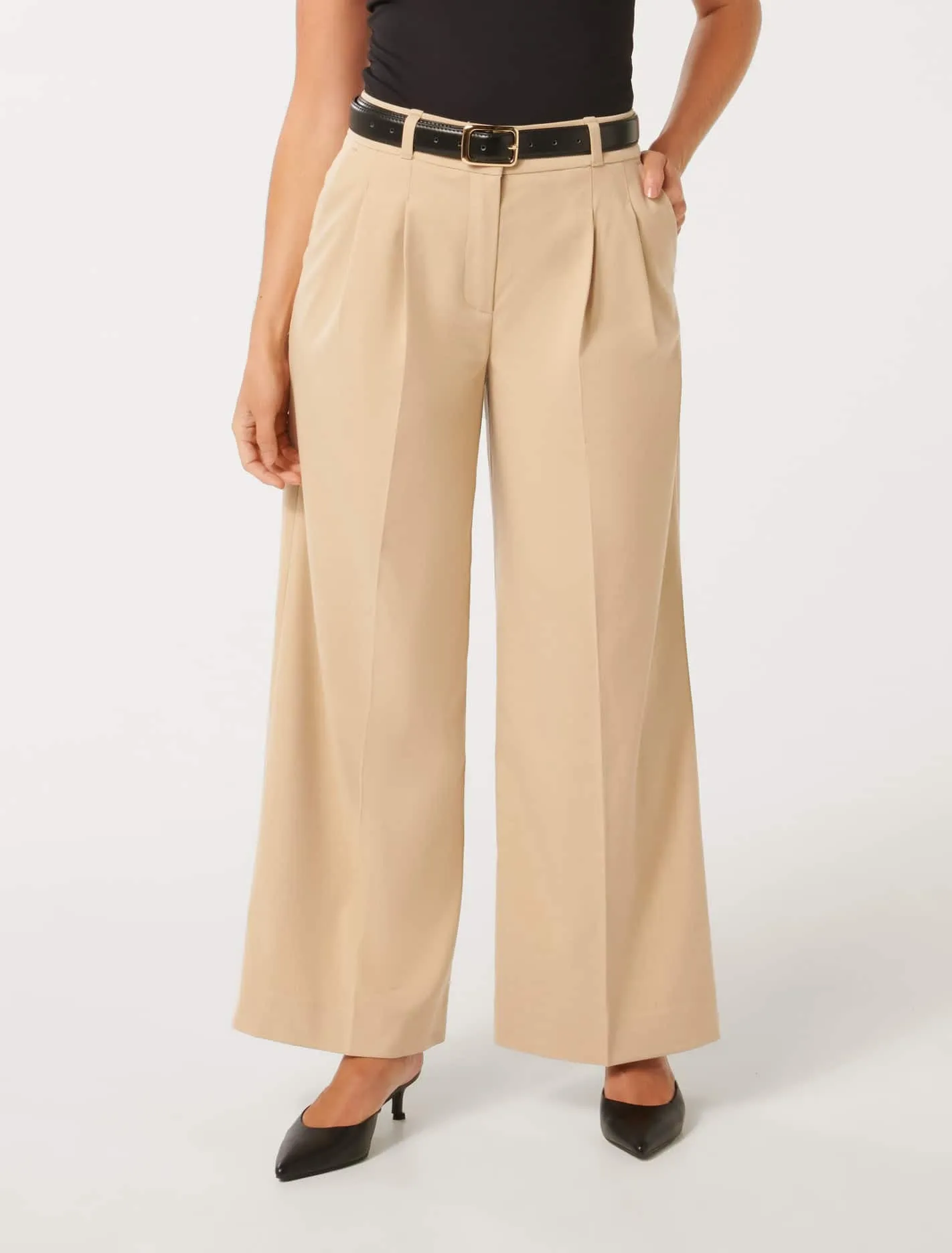 Edweena Petite Belted Wide Leg Pants